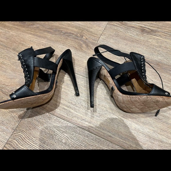 High heel L.A.M.B. black leather sandals - Picture 4 of 5